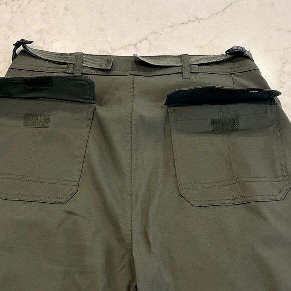 prAna NEW Stretch Zion Cargo Pant Womens 10 x33 Green Hiking High Rise Cinch Hem - Picture 12 of 16